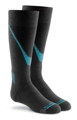 Fox River Kids Prima Soar Lightweight Over-the-Calf Sock -Fashion Socks Store 5105 07080 PrimaSoar OTC BlackTurquoise PR 1600x1600 1