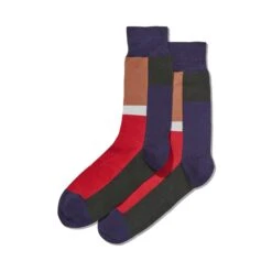 Hot Sox Mens Color Block Stripe Crew Socks -Fashion Socks Store 86bbe89a 313e 468c ac0e f2c304889fe6