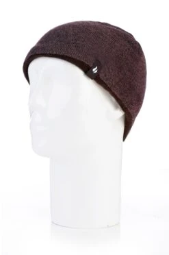 Men's Atlas Flat Knit Hat With Contrast Trim -Fashion Socks Store ATLASBROWNHEADSHOT