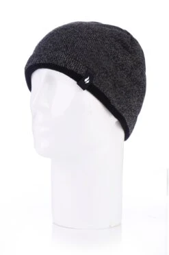 Men's Atlas Flat Knit Hat With Contrast Trim -Fashion Socks Store ATLASCHARCOALHEADSHOT
