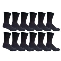 DDI 2341028 Kids Crew Socks, Black - Size 6-8 - Case Of 240