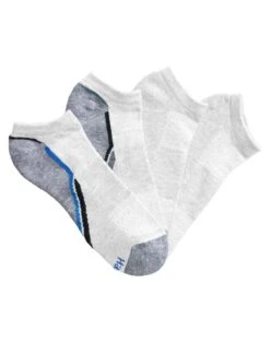 Hanes Men`s X-Temp Arch Support Ventilation No-Show Socks -Fashion Socks Store HBI 26903 WhiteBlueAssorted