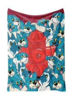 Hero Worship Dog Print Personal-Sized Throw -Fashion Socks Store HH Hero Worship Dog Print Blanket Personal Size Blueberry Open