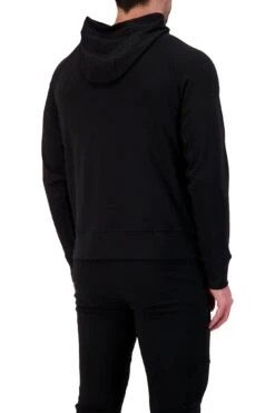 Men's Henrik LITE™ Hoody -Fashion Socks Store HH Mens Henrik LITE Hooded Lounge Top Black Model Rear Side