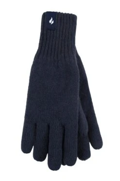 Men's Flat Knit Gloves -Fashion Socks Store HH Mens Nevis Flat Knit Gloves Solid Navy