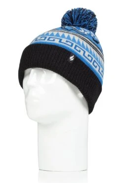 Men's Sawyer Snowsports Jacquard Hat -Fashion Socks Store HH Mens Sawyer Snowsports Hat Blue Black