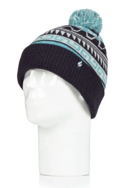 Men's Sawyer Snowsports Jacquard Hat -Fashion Socks Store HH Mens Sawyer Snowsports Hat Navy Teal