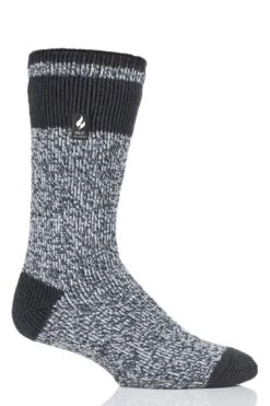 Men's Rook ORIGINAL™ Block Twist Crew Socks -Fashion Socks Store HH Rook Mens Original Block Twist Crew Charcoal Light Grey