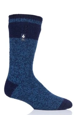 Men's Rook ORIGINAL™ Block Twist Crew Socks -Fashion Socks Store HH Rook Mens Original Block Twist Crew Navy Denim
