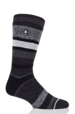 Men's Starling Stripe LITE™ Crew Socks -Fashion Socks Store HH Starling Mens Lite Crew Black Charcoal