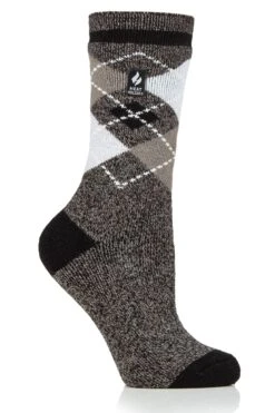 Women's Argyle LITE™ Socks -Fashion Socks Store HH Wmns Azelia Argyle Crew Sock Black Light Grey