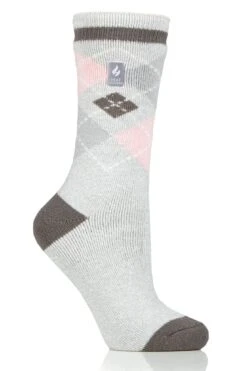 Women's Argyle LITE™ Socks -Fashion Socks Store HH Wmns Azelia Argyle Crew Sock Grey Light Pink
