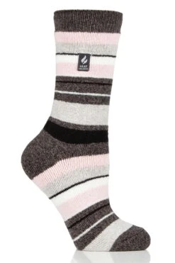 Women's Peony LITE™ Multi Stripe Crew Socks 13 Women's Peony LITE™ Multi Stripe Crew Socks -Fashion Socks Store HH Wmns Peony Lite Multi Stripe Crew Charcoal Light Pink
