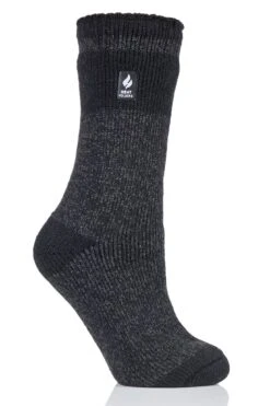 Women's Snowdrop ORIGINAL™ Block Twist Socks -Fashion Socks Store HH Wmns Snowdrop Block Twist Crew Black Charcoal