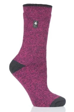 Women's Viola LITE™ Twist Crew Socks -Fashion Socks Store HH Wmns Viola Lite Twist Crew Raspberry Charcoal