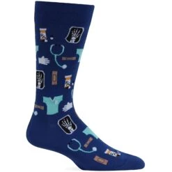 Hot Sox Mens Basics Collection Medical Sock -Fashion Socks Store HM100508 DKBLU 411