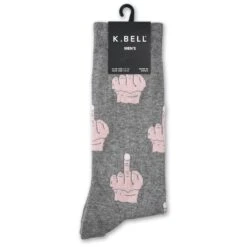 K. Bell Mens Middle Finger Socks -Fashion Socks Store KBMS15H055 01 Middle Finger PKG