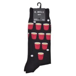 K. Bell Men`s Crew Socks - Extended Sizes Available -Fashion Socks Store KBMS15H063 01 E