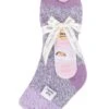 Women's Feather Top Sleep Socks -Fashion Socks Store LADIES SLEEP GREY FEATHER TOP PACK SHOT