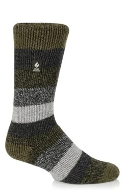 Men's Milan ORIGINAL™ Striped Crew Socks -Fashion Socks Store MILAN MENSSOCKS ORGINAL FORESTGREENLEGSHOT