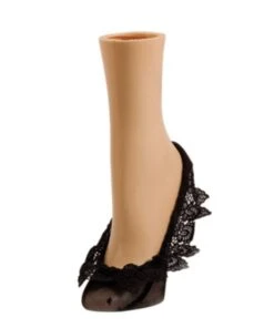 Memoi MS2-354-00001-OS Womens Beyond Lace Foot Liner Socks, Black - One Size