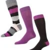 Memoi MMS4-631-54000-10 13 Mens Paint Block Crew Socks , Grape - Size 10-13 - Pack Of 3
