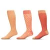 Memoi MMS4-622-69002-10 13 Mens Kaleidotones Crew Socks , Coral - Size 10-13 - Pack Of 3 -Fashion Socks Store NFCL199