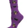 Memoi MCV05779-50128-9-11 Witchy Owl Holiday Crew Socks For Womens, Imperial Purple - Size 9-11 -Fashion Socks Store NFCL19990