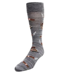 Memoi MMF-000002-00210-1013 Smokers Delight Cigar Mens Socks, Asphalt - Size 10-13