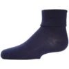 Memoi MK-5058-40506-0 Triple Roll Infants Ankle Socks For Girls, Dark Blue - Size 0 -Fashion Socks Store NFCL21087