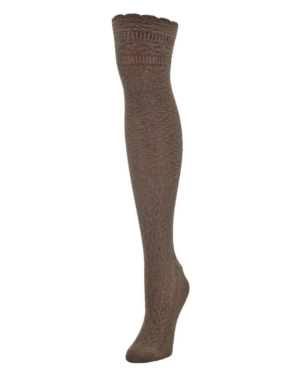 Memoi MF6-831-21700-OS Fine Crosshatch Over The Knee Socks For Womens, Brown Heather - One Size 3 Memoi MF6-831-21700-OS Fine Crosshatch Over The Knee Socks For Womens, Brown Heather - One Size