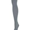 Memoi MF6-831-03003-OS Fine Crosshatch Over The Knee Socks For Womens, Medium Gray Heather - One Size