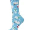 Memoi MF6-1202-45006-OS Polar Bear Holiday Crew Socks For Womens, Gulf Stream - One Size 2 Memoi MF6-1202-45006-OS Polar Bear Holiday Crew Socks For Womens, Gulf Stream - One Size -Fashion Socks Store NFCL21828