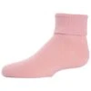 Memoi MK-5058-67006-8 Triple Roll Juniors Ankle Socks For Girls, Rose Pink - Size 8