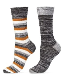 Memoi MF7-6972-00001-9-11 Swathe Crew Socks For Womens, Black - Size 9-11 - Pack Of 4