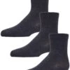 Memoi MK-556-40602-34 Unisex Quarter Socks, Denim - Size 3-4 - Pack Of 3 -Fashion Socks Store NFCL22125