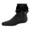 Memoi MKF-6032-00001-10 Side Bow Anklet Socks For Girls, Black - Size 10 -Fashion Socks Store NFCL22257