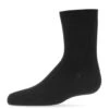 Memoi MK-6166-00001-00 Bamboo Kids Crew Socks, Black - Size 0
