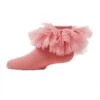 Memoi MKF-6031-66020-12 Tutu Anklet Socks For Girls, Blush Pink - Size 12