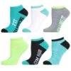 Memoi MJB-2022-34003-OS Fit Happens Half Cushioned Lowcut Socks For Womens, Viridian Green Multicolor - One Size - Pack Of 6 -Fashion Socks Store NFCL24260