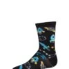 Memoi MFB-2002-00001-78 Rocket Ship Bamboo Blend Boys Crew Socks, Black - Size 7-8 -Fashion Socks Store NFCL24650