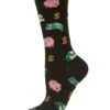 Memoi MCV07174-00001-9-11 Money In The Bank Bamboo Crew Socks For Womens, Black - Size 9-11