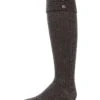 Memoi MKF-7500-00001-9-11 Button Cable Turnover Girls Knee-High Boot Socks, Black - Size 9-11 -Fashion Socks Store NFCL30028