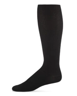 Memoi MN-107-00001-9-11 Mens Modal Rib Socks, Black - Size 9-11