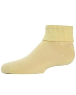 Memoi MK-5058-68012-0 Triple Roll Infants Ankle Socks For Girls, Sunshine - Size 0