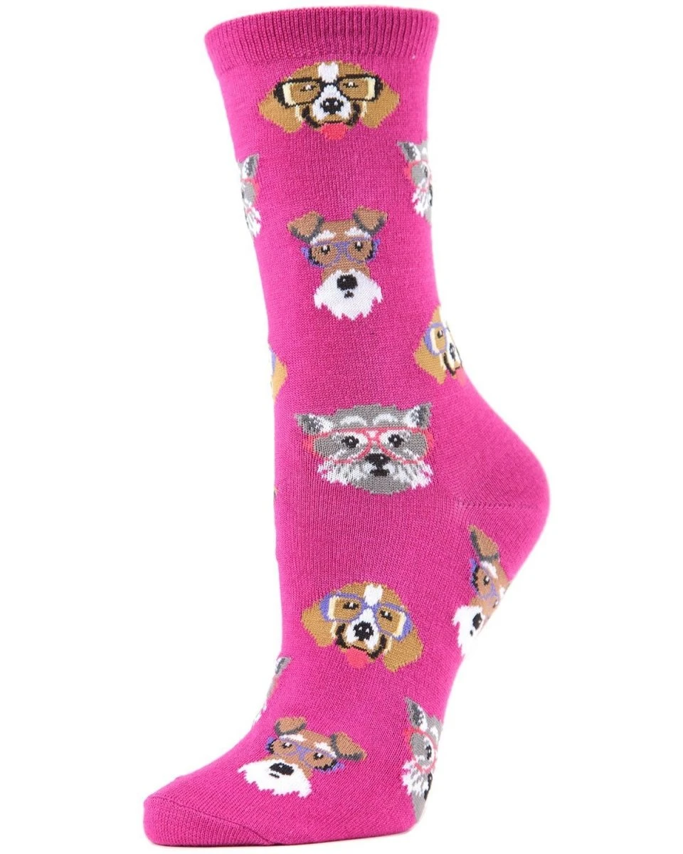 Memoi MCV04095-54005-9-11 Professor Dogs Bamboo Blend Crew Socks For Womens, Fuchsia - Size 9-11 3 Memoi MCV04095-54005-9-11 Professor Dogs Bamboo Blend Crew Socks For Womens, Fuchsia - Size 9-11