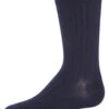 Memoi MK-173-40120-2 Essential Boys Ribbed Socks, Navy - Size 2 -Fashion Socks Store NFCL30916
