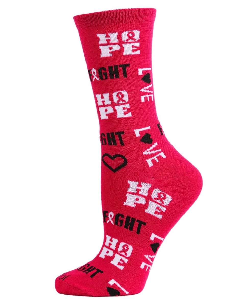 Memoi MCV05738-54005-9-11 Hope Love Fight Breast Cancer Awareness Socks For Womens, Fuchsia - Size 9-11 3 Memoi MCV05738-54005-9-11 Hope Love Fight Breast Cancer Awareness Socks For Womens, Fuchsia - Size 9-11