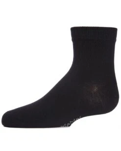 Memoi MK-5101-00001-8 Unisex Basics Kids Ankle Socks, Black - Size 8