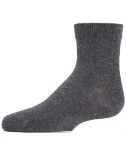 Memoi MK-5101-02206-6 Unisex Basics Kids Ankle Socks, Dark Gray - Size 6